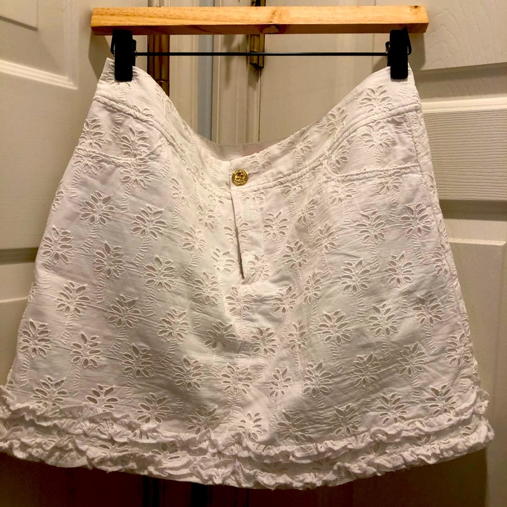 Lilly Pulitzer Palm Tree Eyelet Skirt size 10